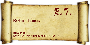Rohm Tímea névjegykártya